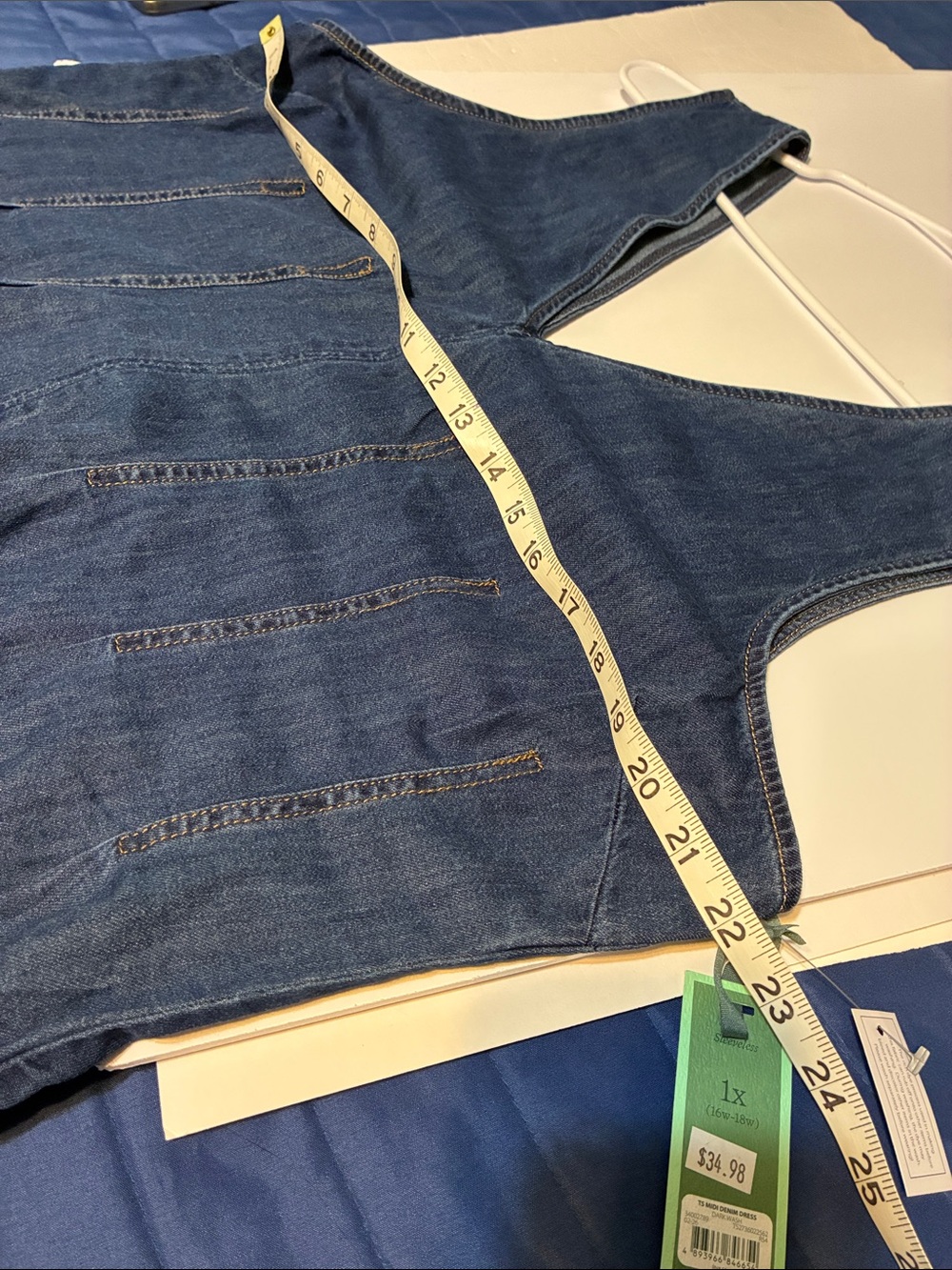 Terra & Sky Dark Blue Denim V-Neck Maxi Dress - Picture 6 of 6